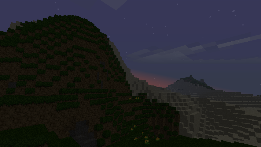 A screenshot of a mountain in Minecraft.